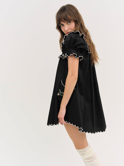 Tea Time Babydoll Dress - Black | For Love and Lemons