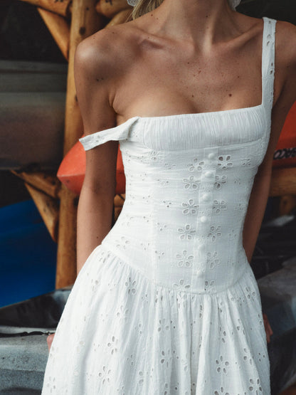 Dreamy Daisy Midi Dress - White | For Love and Lemons