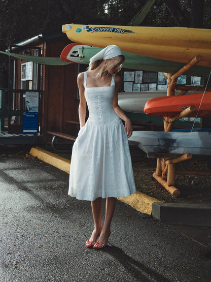 Dreamy Daisy Midi Dress - White | For Love and Lemons