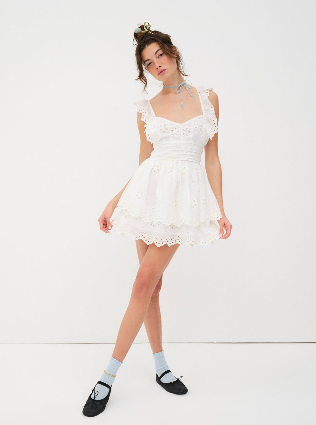 Serena Sleeveless Dress - White | For Love and Lemons