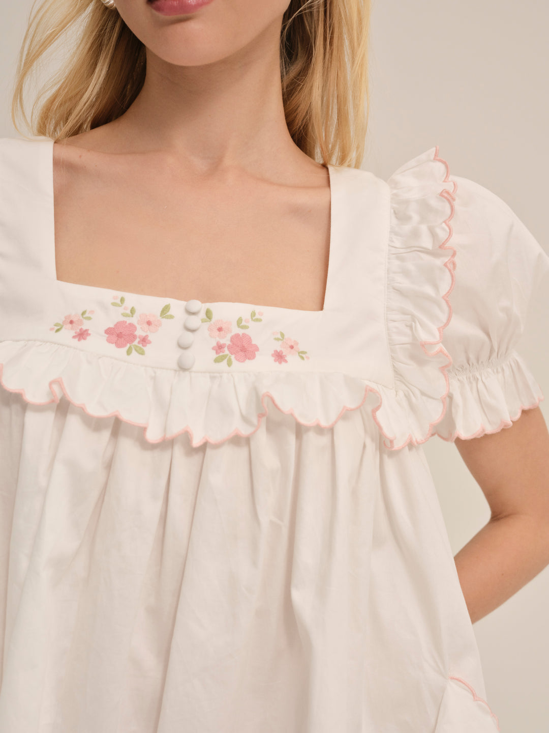 Tea Time Babydoll Dress - White | For Love and Lemons