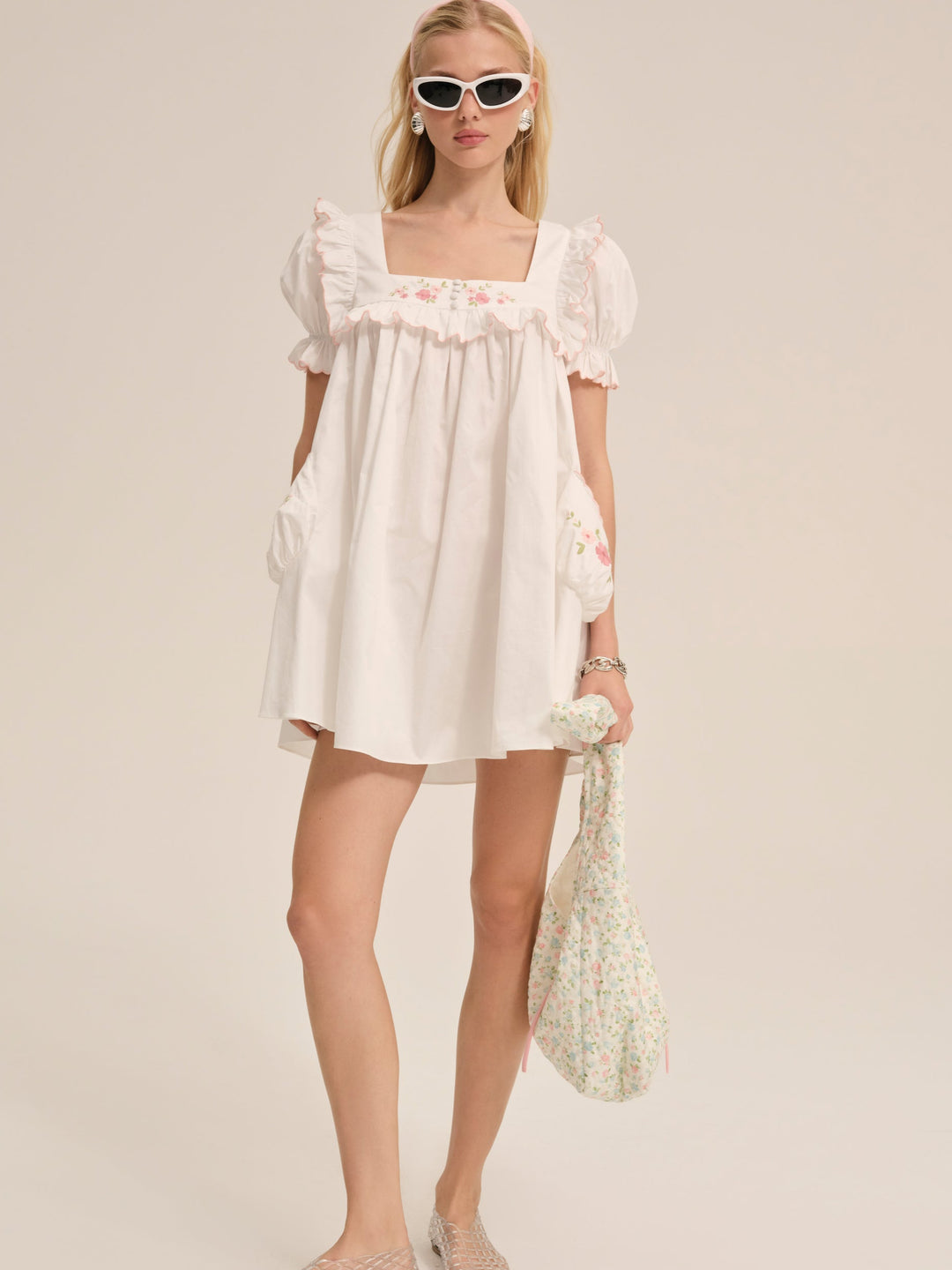 Tea Time Babydoll Dress - White | For Love and Lemons