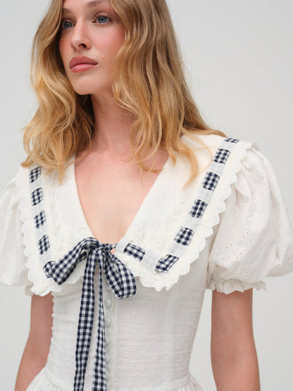 Ruby Ribbon Mini Dress - White | For Love and Lemons