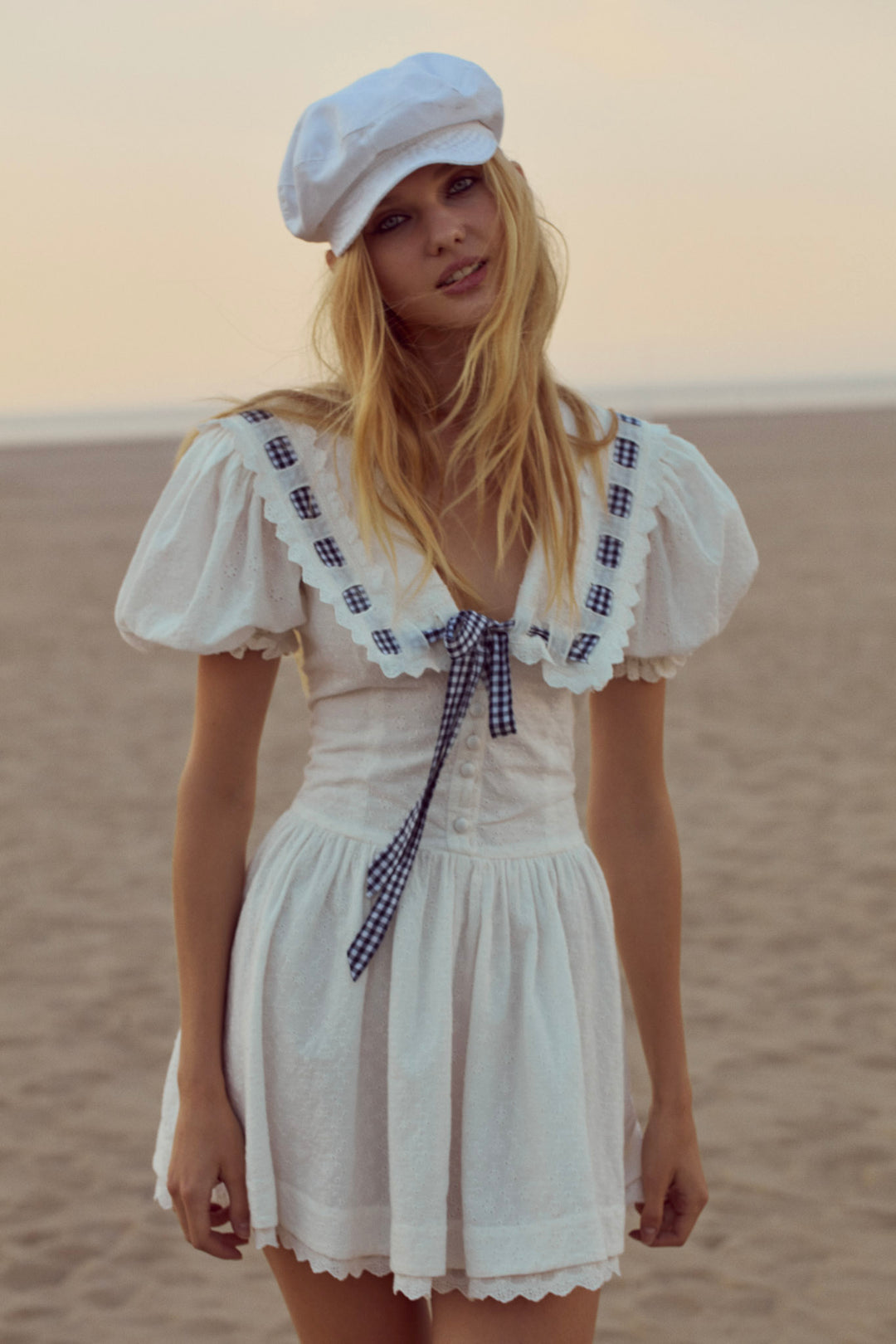 Ruby Ribbon Mini Dress - White | For Love and Lemons