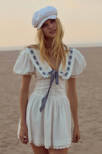 Ruby Ribbon Mini Dress - White | For Love and Lemons