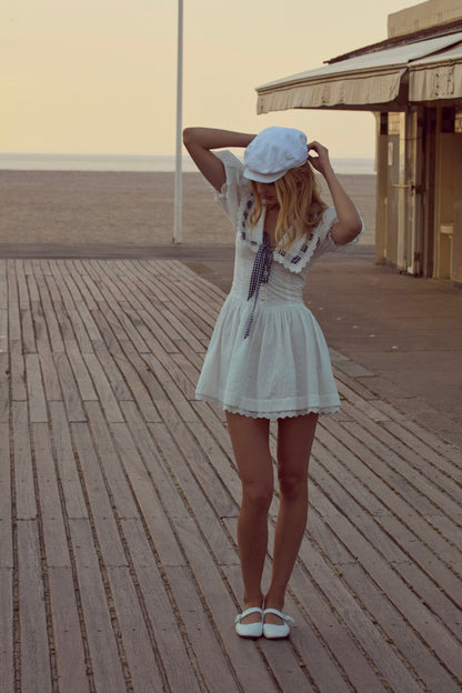 Ruby Ribbon Mini Dress - White | For Love and Lemons
