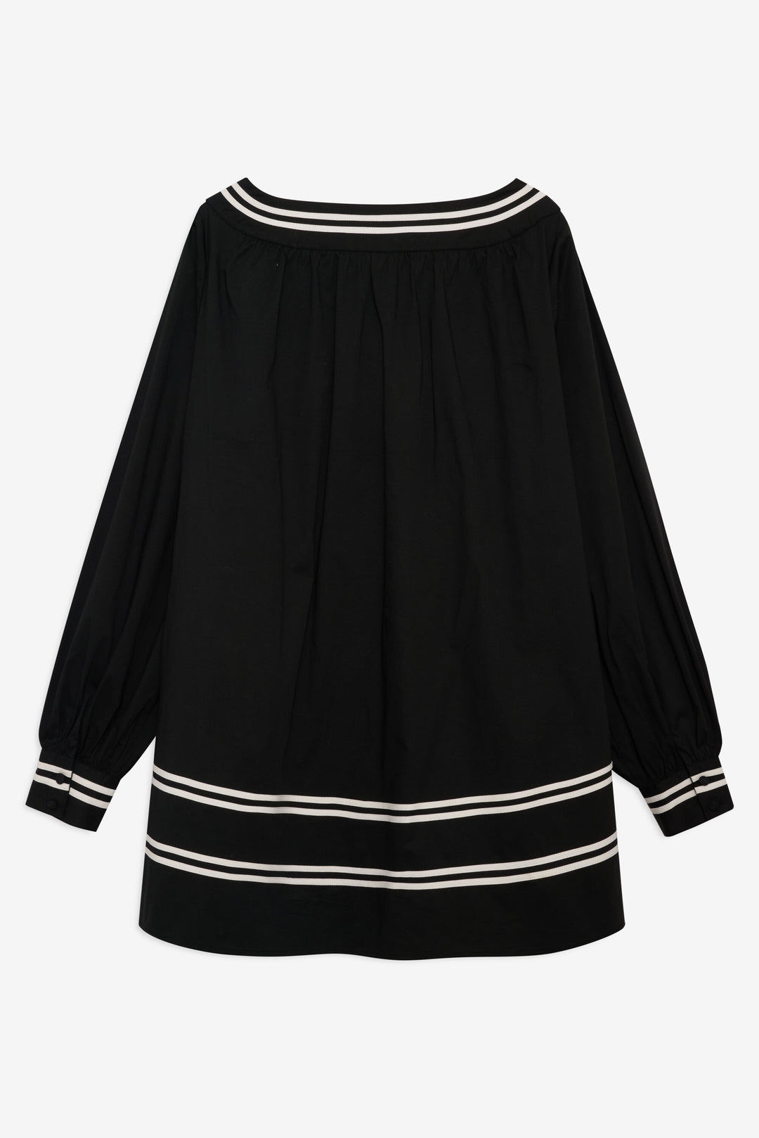Helena Poplin Long Sleeve Mini Dress - Black | For Love and Lemons