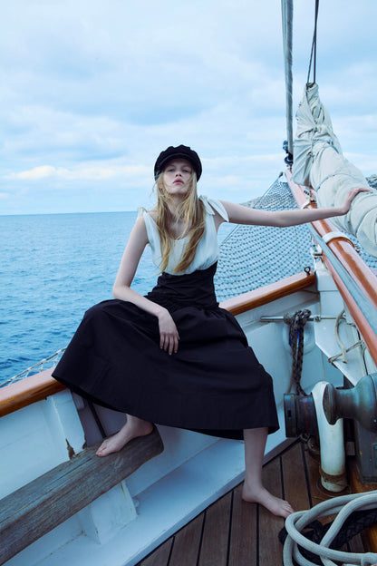 Helena Poplin Midi Dress - Black | For Love and Lemons