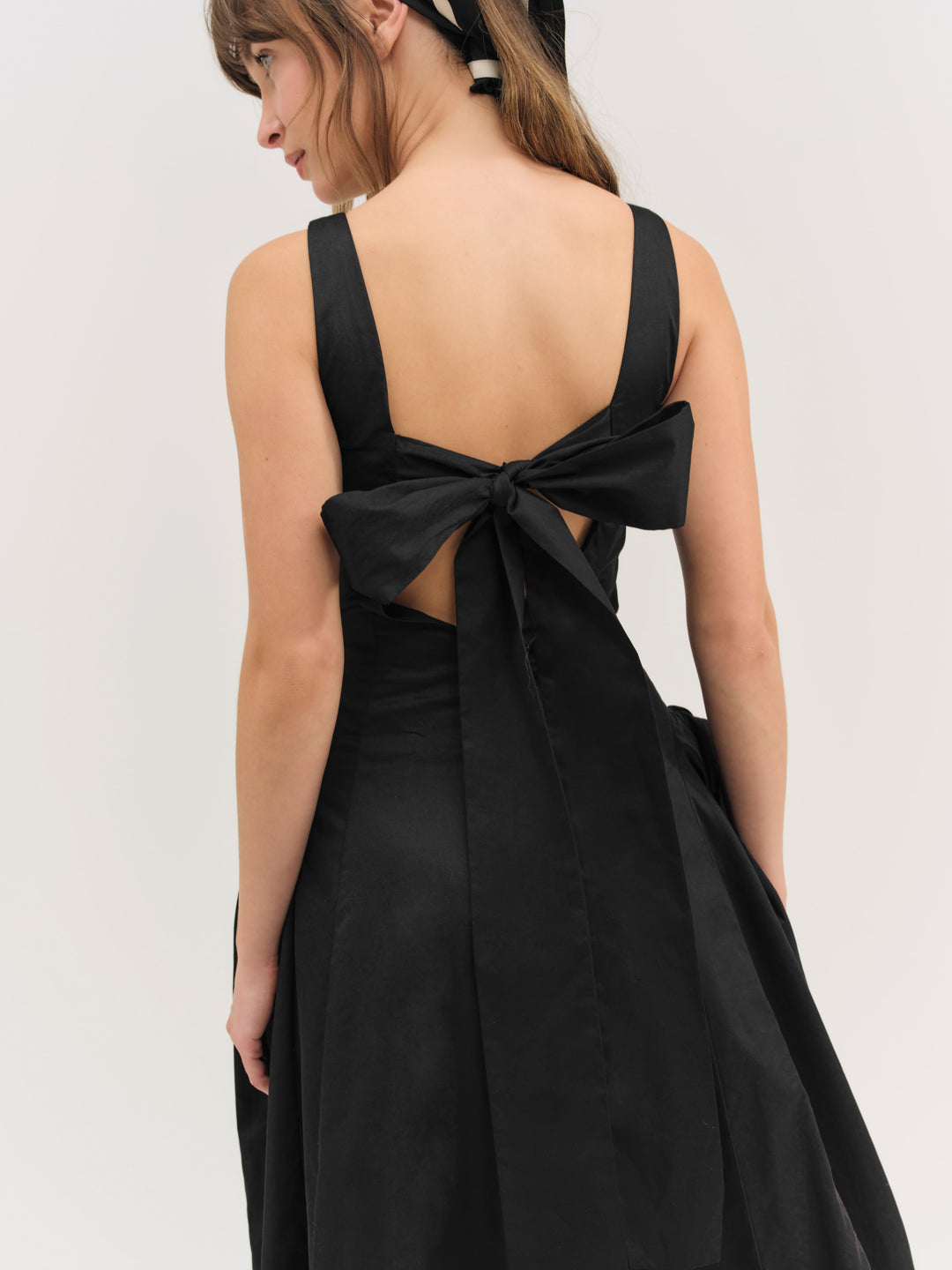 Evanie Structured Midi Dress - Black | For Love and Lemons