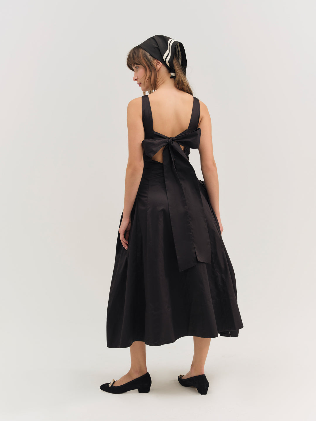 Evanie Structured Midi Dress - Black | For Love and Lemons