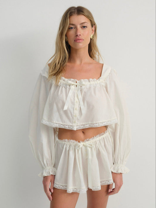 Venetia Sleep Top - Vintage Cream | For Love and Lemons