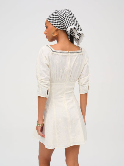 Baby Daisy Poplin Mini Dress - White | For Love and Lemons