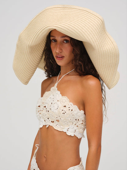 Floral Crochet Coverup Top - White | For Love and Lemons