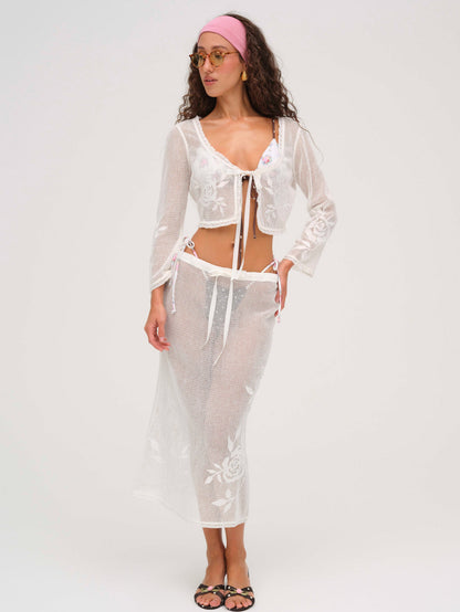Rose Crochet Top - White | For Love and Lemons