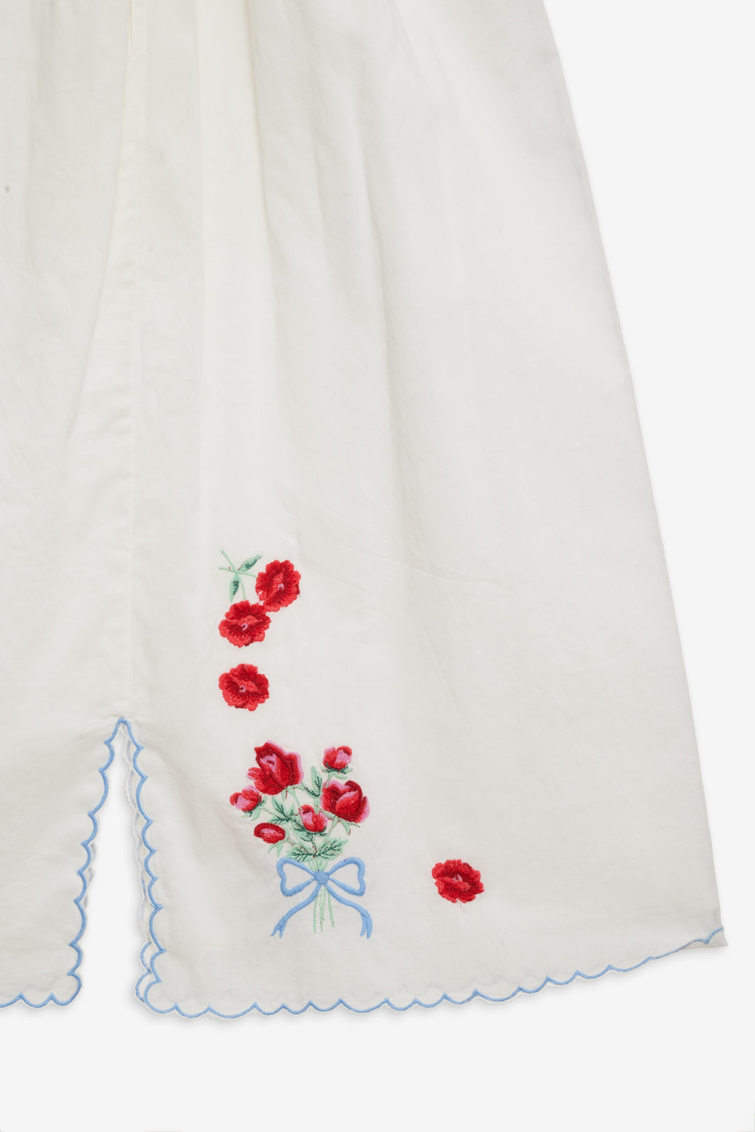 Forget Me Not Embroidery Midi Skirt - White | For Love and Lemons