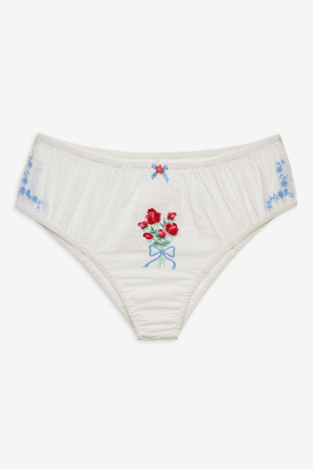 Forget Me Not Embroidery Bloomer Panty - White | For Love and Lemons