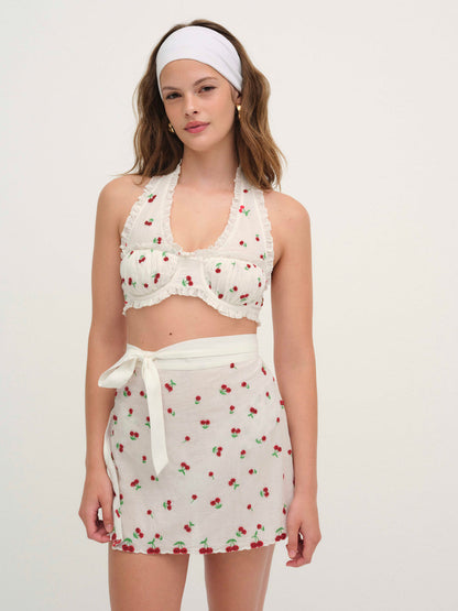Beaded Cherries Underwire Bra - Red | For Love and Lemons