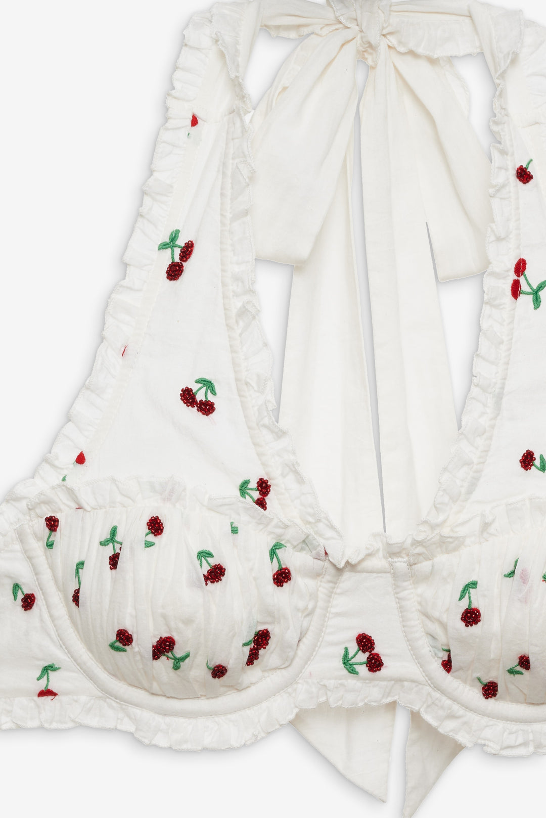 Beaded Cherries Underwire Bra - Red | For Love and Lemons