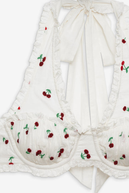 Beaded Cherries Underwire Bra - Red | For Love and Lemons