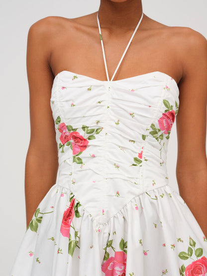 Rosebud Corset Mini Dress - White | For Love and Lemons