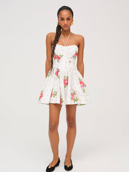 Rosebud Corset Mini Dress - White | For Love and Lemons