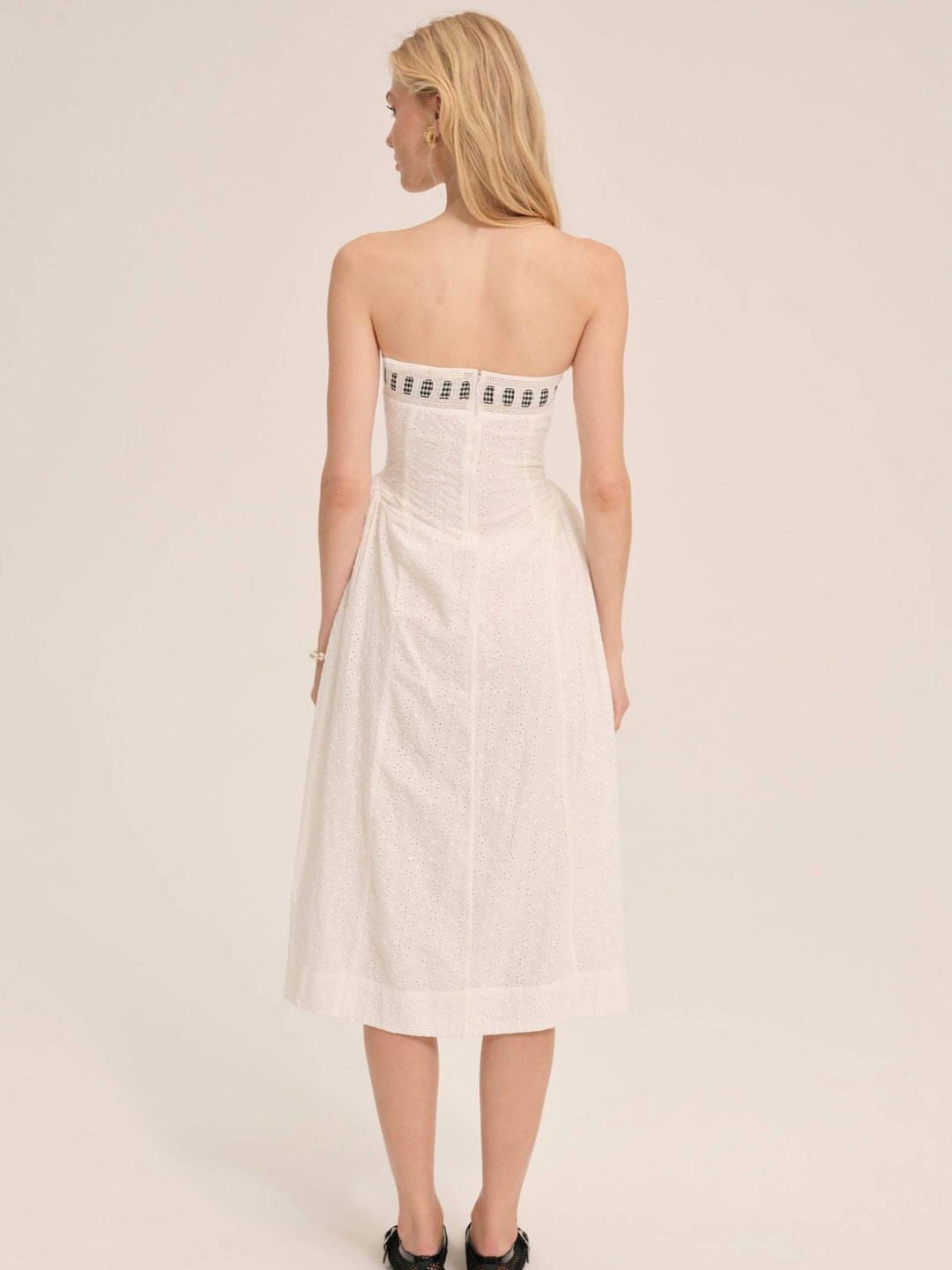 Rosie Ribbon Midi Dress - White | For Love and Lemons