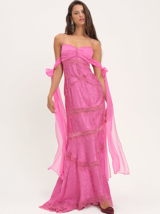 Rita Lace Gown - Pink | For Love and Lemons