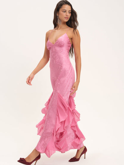 Elea Silk Maxi Dress - Rose | For Love and Lemons