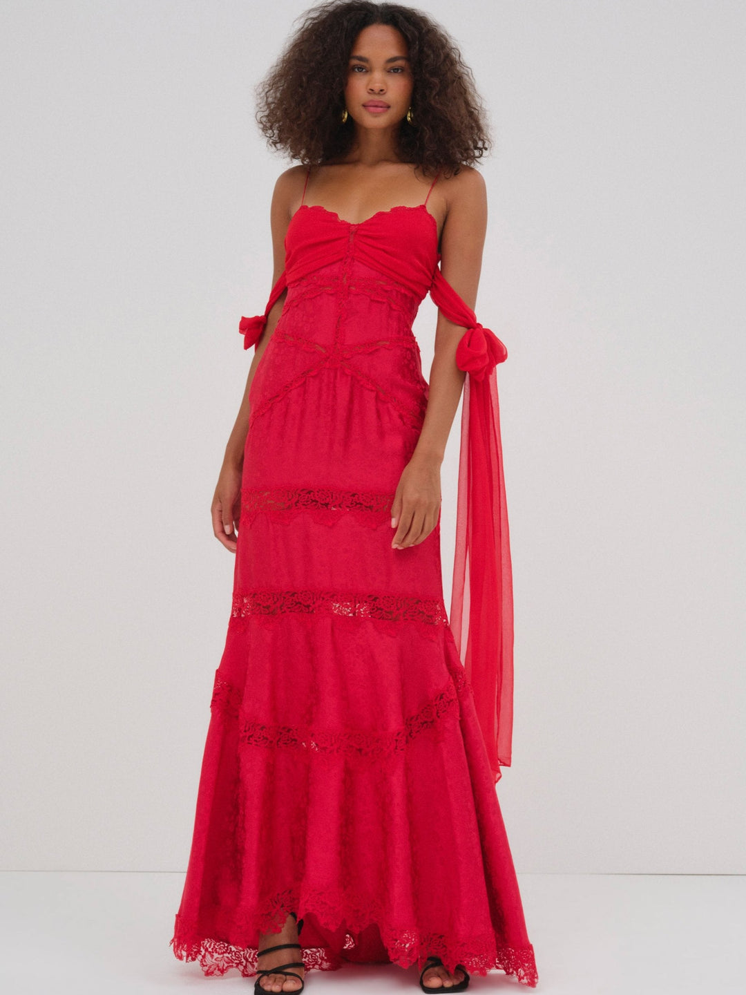 Rita Lace Gown - Red | For Love and Lemons