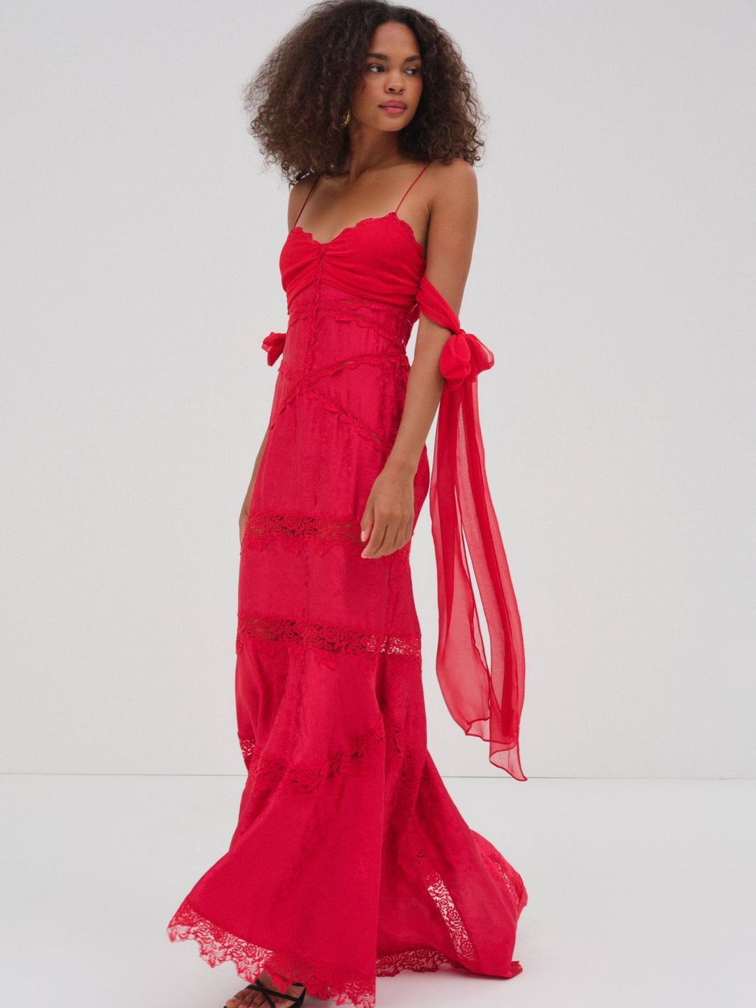 Rita Lace Gown - Red | For Love and Lemons