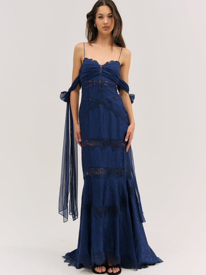 Rita Lace Gown - Navy | For Love and Lemons
