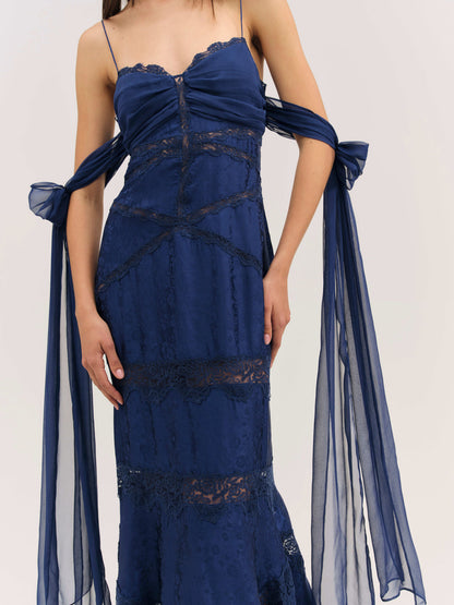Rita Lace Gown - Navy | For Love and Lemons