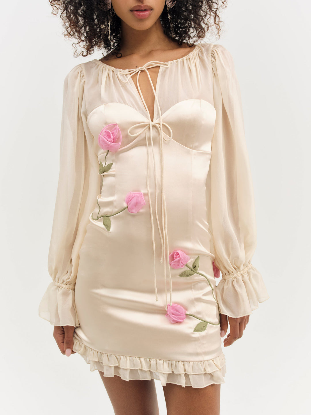 Ophelie Organza Mini Dress - Blush | For Love and Lemons