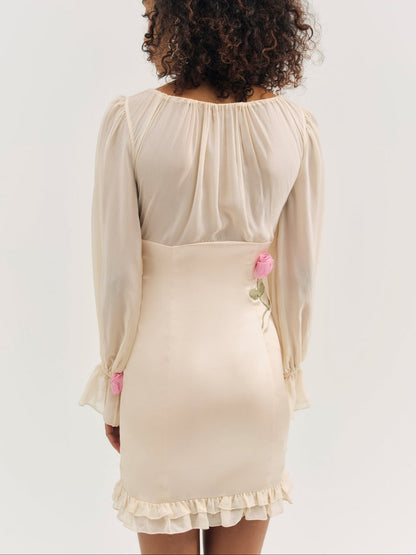 Ophelie Organza Mini Dress - Blush | For Love and Lemons