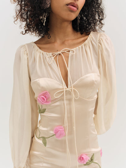 Ophelie Organza Mini Dress - Blush | For Love and Lemons