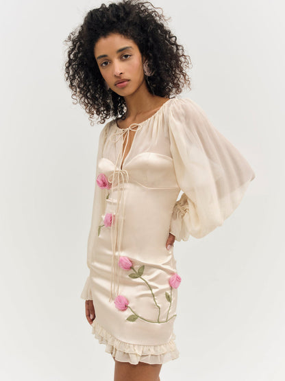 Ophelie Organza Mini Dress - Blush | For Love and Lemons
