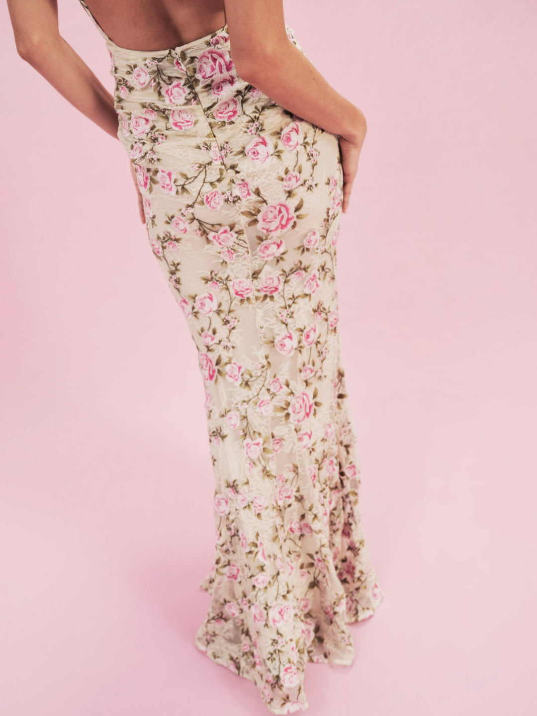 Esme Rose Embroidered Gown - Pink | For Love and Lemons