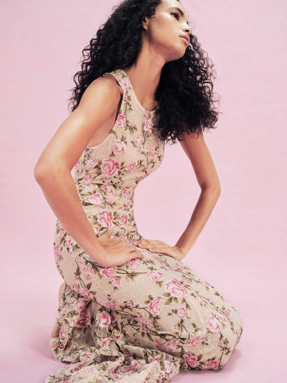Esme Rose Embroidered Gown - Pink | For Love and Lemons