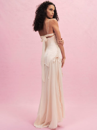 Violette Gown - Light Peach | For Love and Lemons