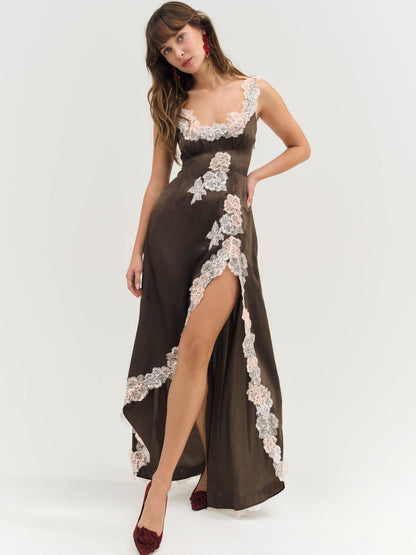 Clemence Maxi Dress - Chocolate | For Love and Lemons