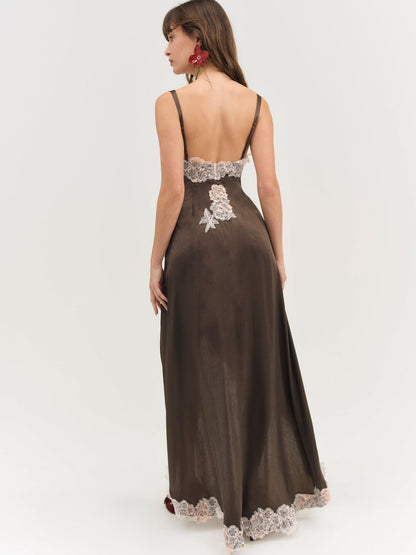 Clemence Maxi Dress - Chocolate | For Love and Lemons