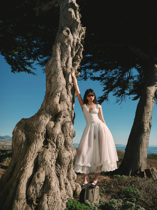 Nicole Midi Dress - White | For Love and Lemons