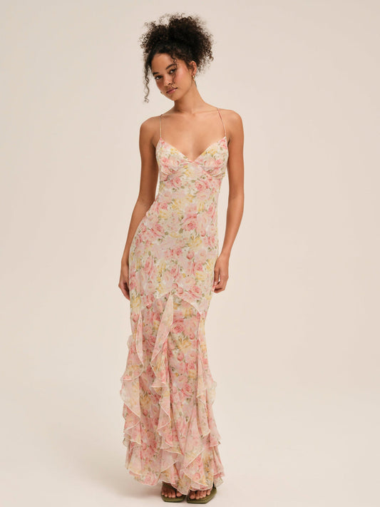 Elea Maxi Dress - Peach | For Love and Lemons