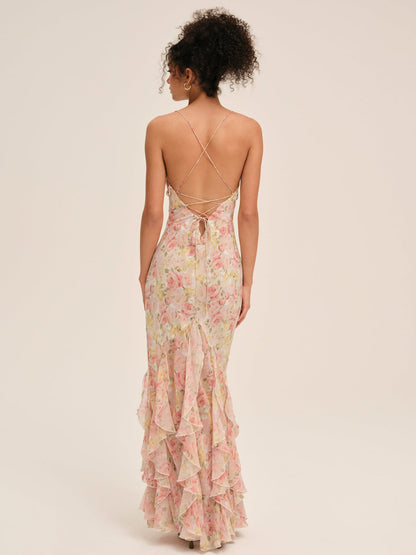 Elea Maxi Dress - Peach | For Love and Lemons
