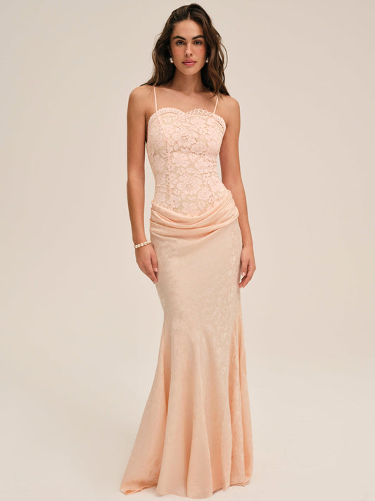 Karissa Gown - Peach | For Love and Lemons