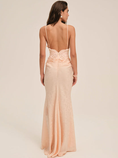 Karissa Gown - Peach | For Love and Lemons