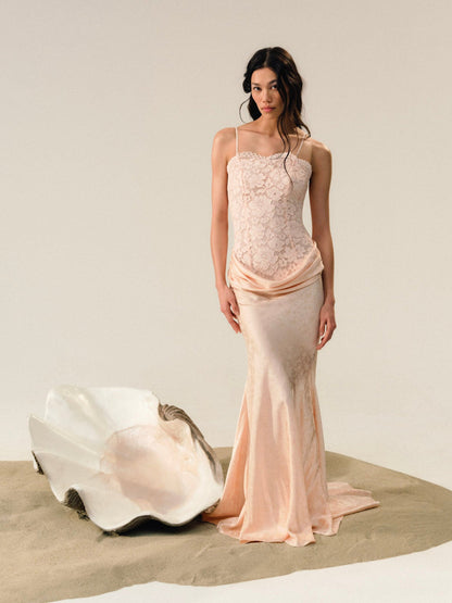 Karissa Gown - Peach | For Love and Lemons