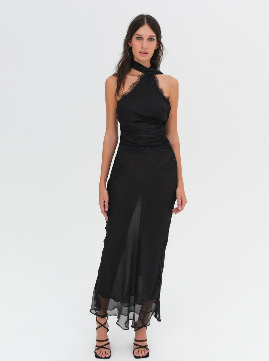 Angela Chiffon Maxi Dress - Black | For Love and Lemons