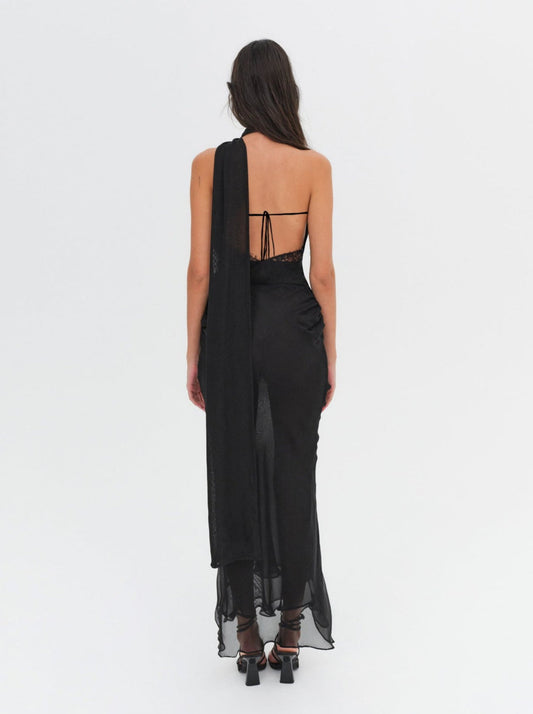 Angela Chiffon Maxi Dress - Black | For Love and Lemons