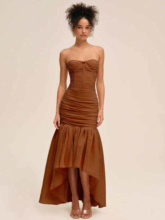 Serafina Gown - Brown | For Love and Lemons